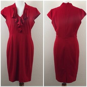 Calvin Klein Women's EUC Red Sheath Dress size 10